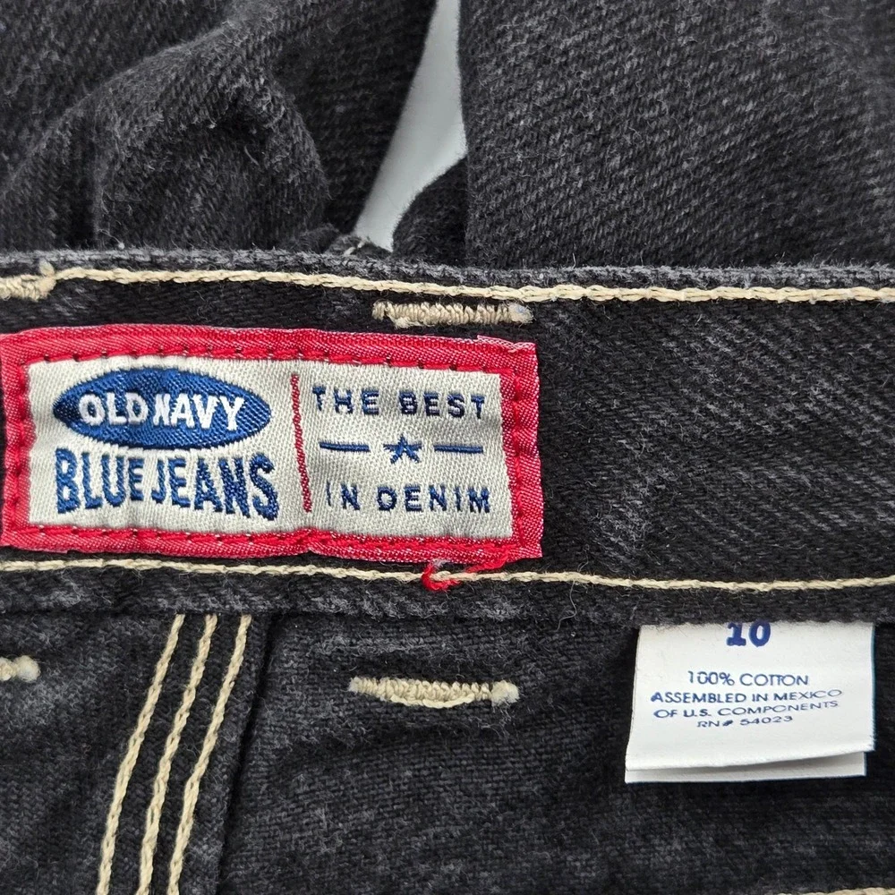 Old Navy Dungarees Black Carpenter Jeans Size 10 Vintage Y2K‎ Gorpcore Grunge